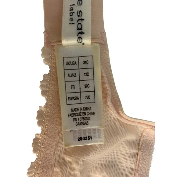 NWOT Pleasure State Women's size 34C Pink Lace Underwire Bra - Picture 6 of 6